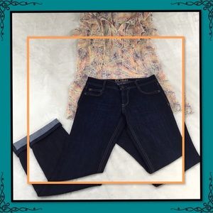 DL1961 BETTY CROPPED DARK WASH WOMENS DENIM JEANS 37